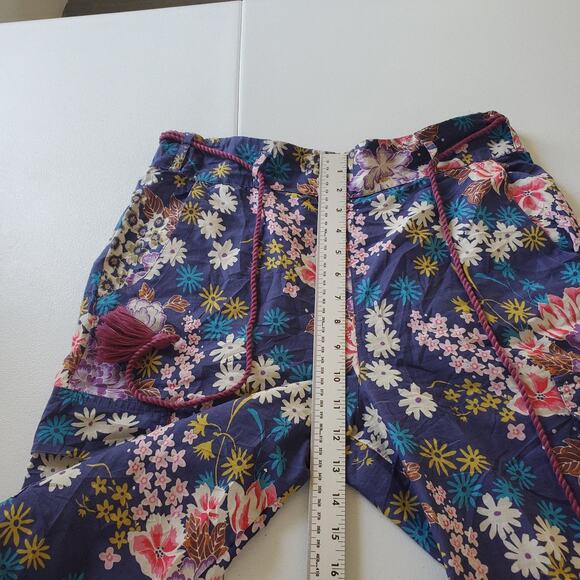 Sundance Pants Womens Small Purple Floral Cotton Drawstring Tassel Boho Lounge - Picture 7 of 10